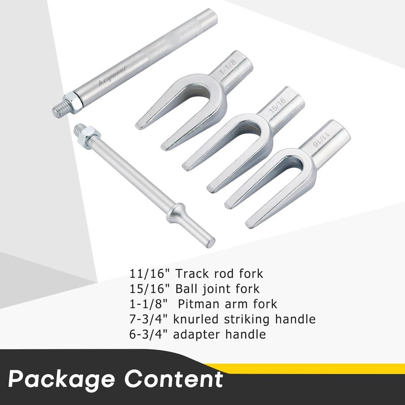 Acymner Pickle Fork Ball Joint Separator Set | 5PCS Pickle Fork Tool Set, Ball Joint Tie Rod Pitman Arm Removal Tool, Fork Type Separator Kit for Cars and Light Trucks - Image 2